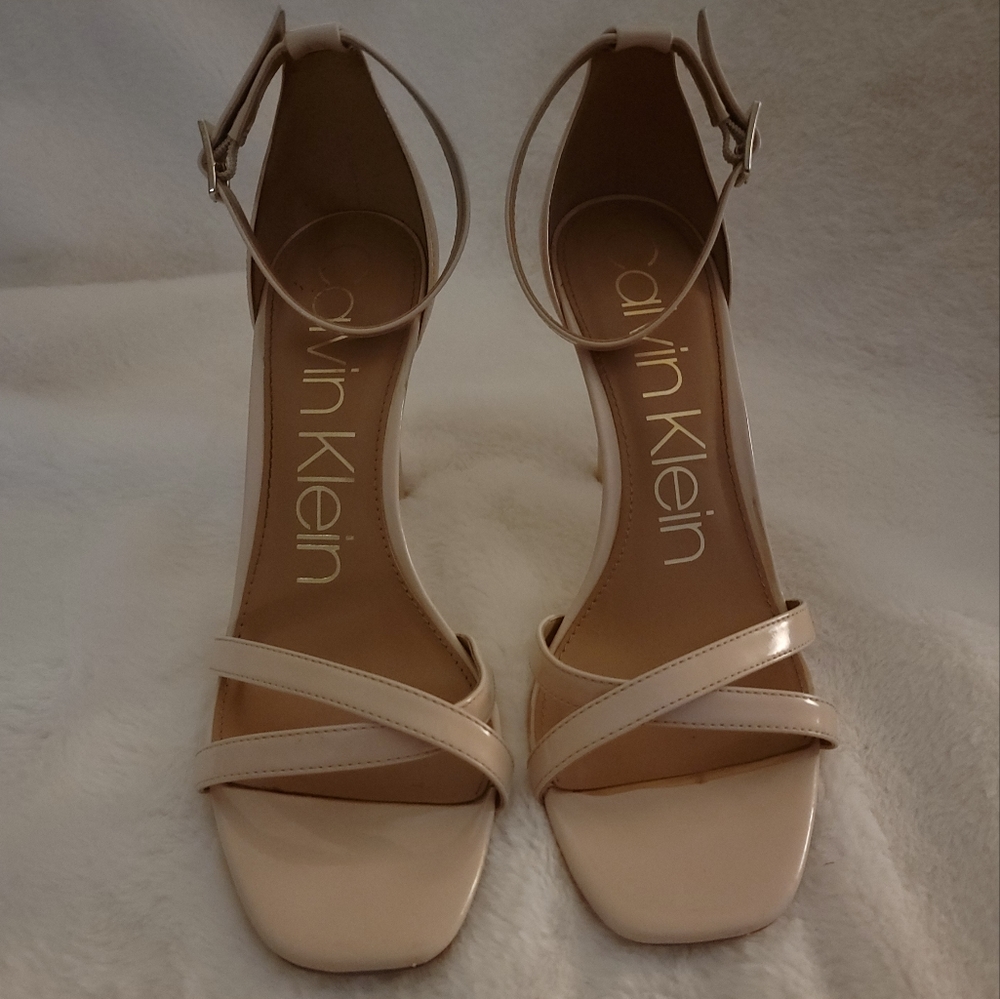 Nude Calvin Klein Strappy Heels Size 10